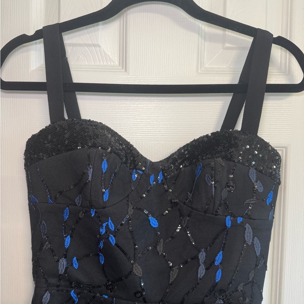 Dress the Population Black and Blue Sequin Dress